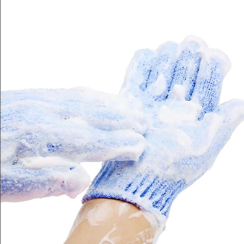 2pcs Nylon Soft Abrasive Resistant Household Cleaning Glove, Back Scrubber Bath Glove, Bathroom Supplies