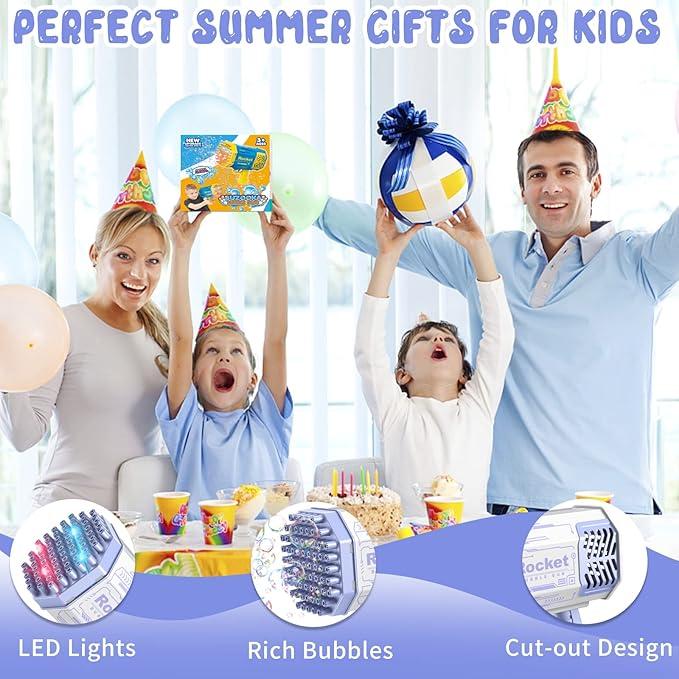 Bubble Machine Kids Toys, Bubble Machine with Colorful Lights and Thousands Bubbles,69 Holes Light Up Automatic Bubble Machine for Kids, Outdoor Toy Birthday Party Favors Gifts