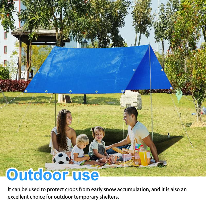 Tarp Waterproof Heavy Duty Blue Tarpaulin 11Mil Thicken 8x16 Ft - Anti-UV Waterproof Tarp Cover with Grommets Multipurpose for Boat Pool Roof Outdoor