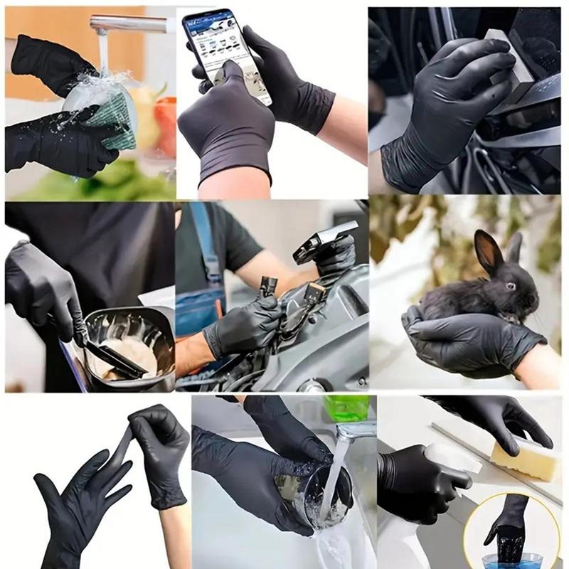 Disposable Nitrile Gloves (100pcs), Durable Household Cleaning Gloves, Waterproof, Multifunction Gloves Suitable For Kitchens, Car, Tattoo, Hair Dyeing, Cleaning Supplies, Household Gadgets