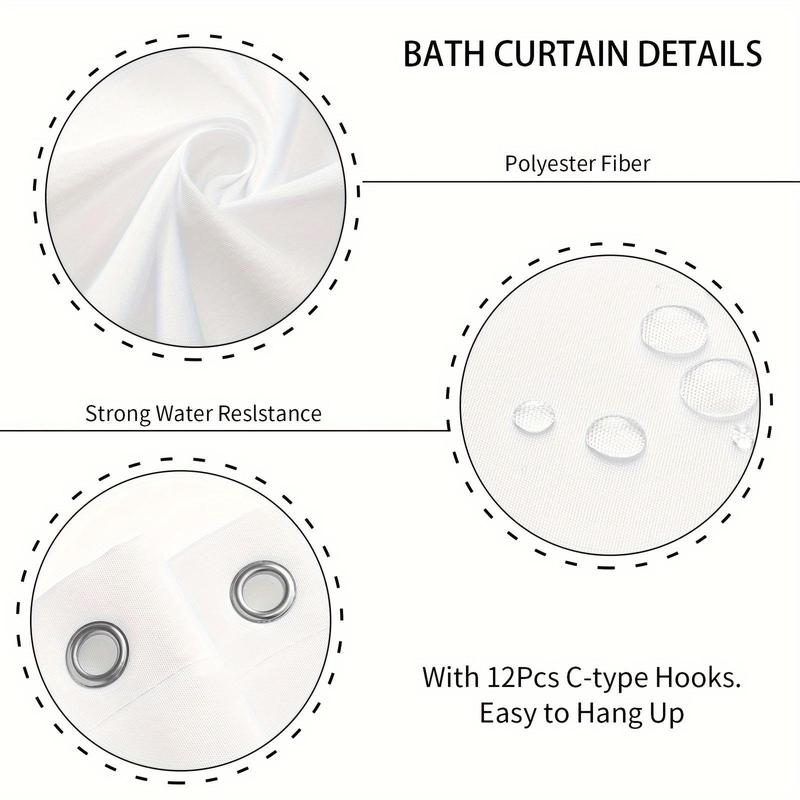 Butterfly & Floral Pattern Bathroom Accessories Set (4 Counts), Waterproof Bath Curtain with Hooks & Toilet U-shaped Mat & Toilet Lid Cover & Bath Mat Set, Bathroom Decor Set, Bathroom Accessories, Bathroom Decor Supplies