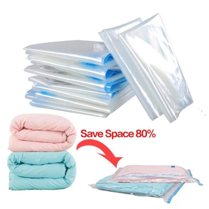 Household Clothes Storage Bag, 1 Count Thickened Compression Bag, Transparent Bag, Vacuum Compression Bag for Quilt, Bedding, Clothes, Bedroom Accessories