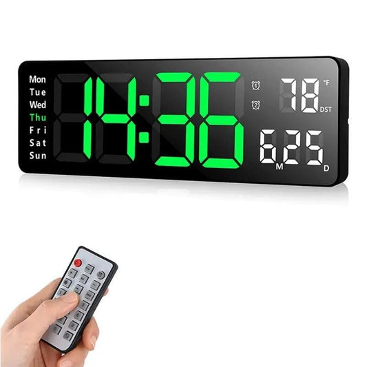 Large Screen Digital Clock, Rechargeable Multifuncitonal Digital Clock with Temperature Date Week Display, Countdown Digital Timer Room Accessories, Halloween Gifts