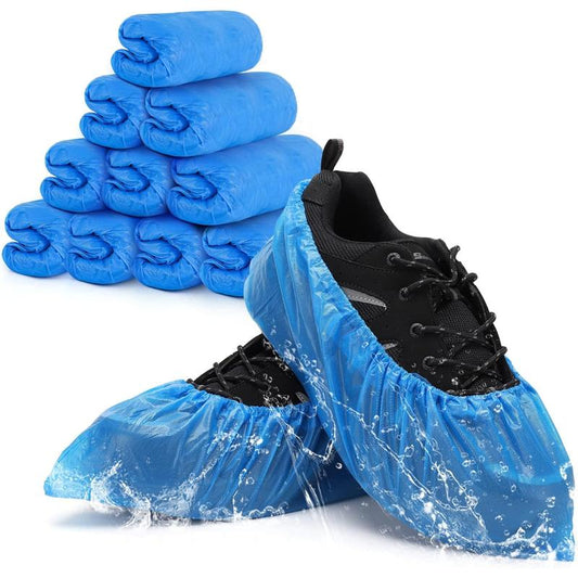 [Limit time deal]  Shoe Covers Disposable Non Slip - Pack of 100 (50 Pairs), Premium Waterproof and Recyclable Shoe Booties Covers for Indoors, Fits Up To 11 US Men and 13 US Women Size