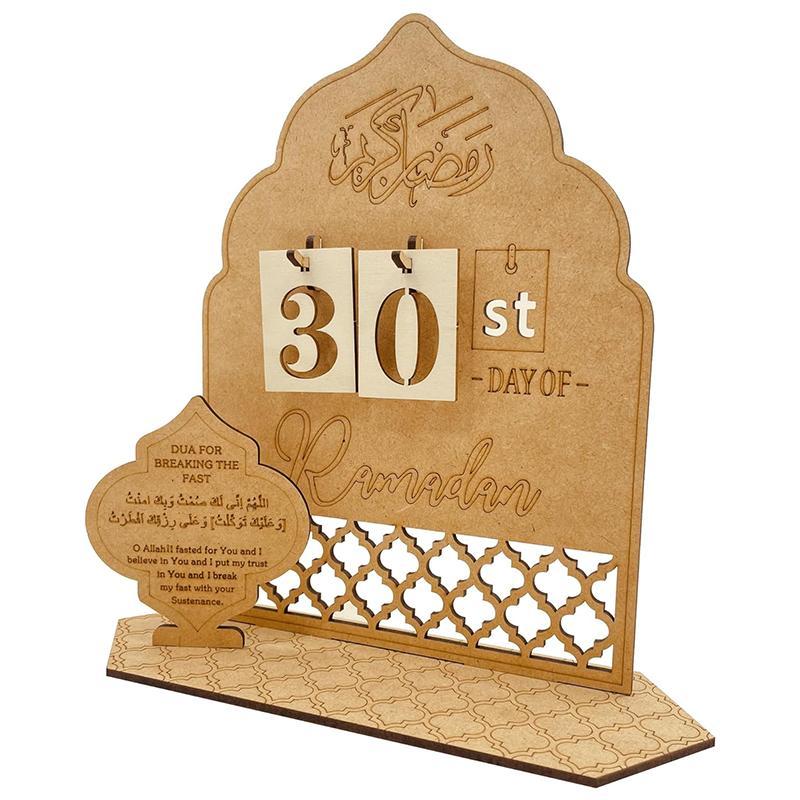 Wooden Countdown Calendar, 1 Set 3D Mosque Design Wooden Advent Calendar, Home Decor