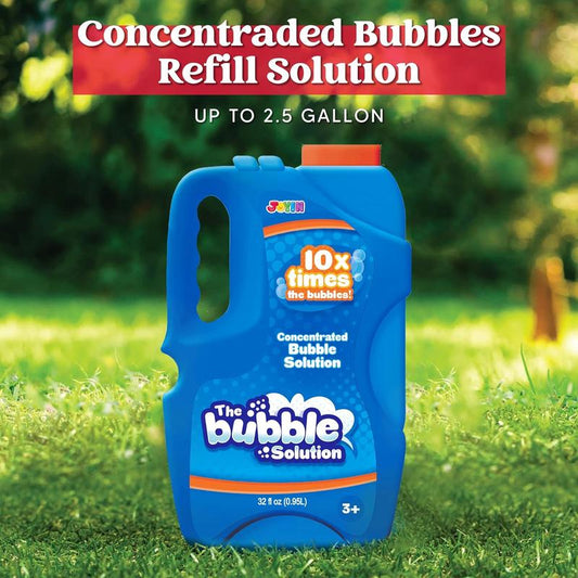 32 Ounce Bubble Solution Containers (Up to 2.5 Gallon) Large Bubble Solution, Bubble Concentrate for Bubble Machine, Bubble Juice Containers, Blue, Aluminum