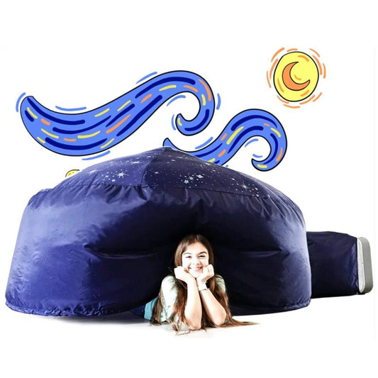 The Original Patented AirFort - Build A Fort in 30 Seconds, Inflatable Fort for Kids, Play Tent for 3-12 years, A Playhouse Where Imagination Runs Wild, Fan not included (Starry Night Glow) indoor tent