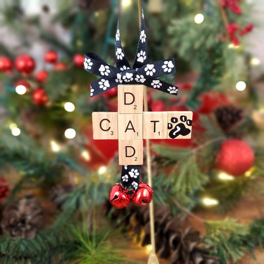 Cat dad christmas ornament