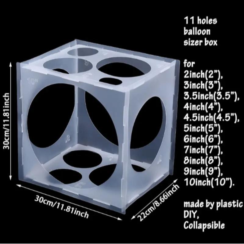 11 Holes Balloon Sizer Box, 1 Count Collapsible Balloon Measurement Tool, Balloon Columns, Birthday Decoration, Balloon Accessories [without Balloon]