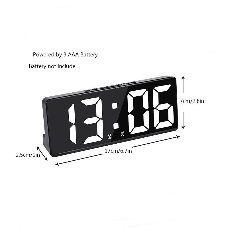 Smart LED Clock, Voice Control Desk Clock, Bedside Silent Digital Alarm Clock, Battery Powered Desktop Table Electronic Digital Clock for Home (Without Battery)