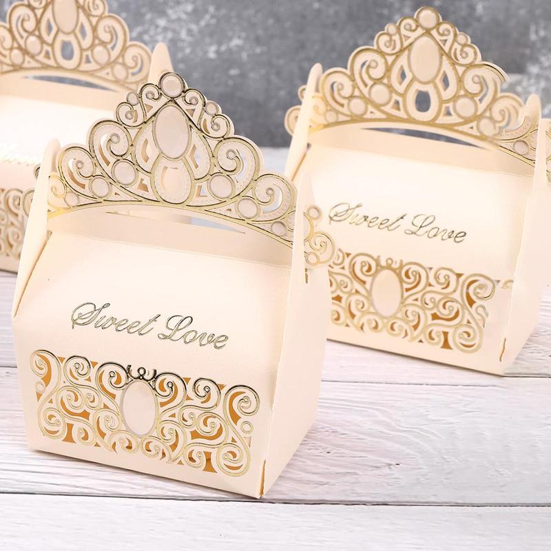 Valentine's Day Gift Crown Shaped Gift Box, 20pcs/set Modern Fashion Hollow out Gift Box, Gift Packaging Box for Wedding Party Engagement Decoration, Sweet Romantic Unique Valentine's Day Gift Idea