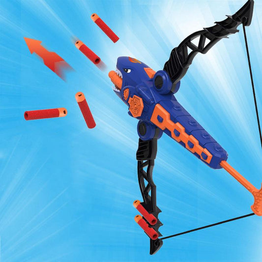 Shark Bow Launcher, 1 Set Whistle Blowing Soft Bullet Bow and Arrow with Sound Effect, Toy Bow and Arrow for Indoor Outdoor Sports Games