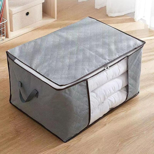 Large Capacity Quilt Storage Bag, 1 Count Dust-proof Quilt Storage Organizer, Multifunctional Zipper Container For Bedroom