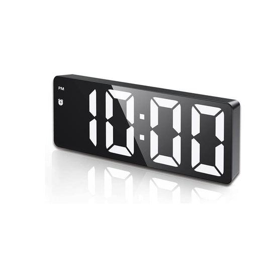 Digital Alarm Clock, [Upgraded Version] LED Clock for Bedroom, Electronic Desktop Clock with Temperature Display, Adjustable Brightness, Voice Control, 12/24H Display for Home, Bedroom, Office,Coffer