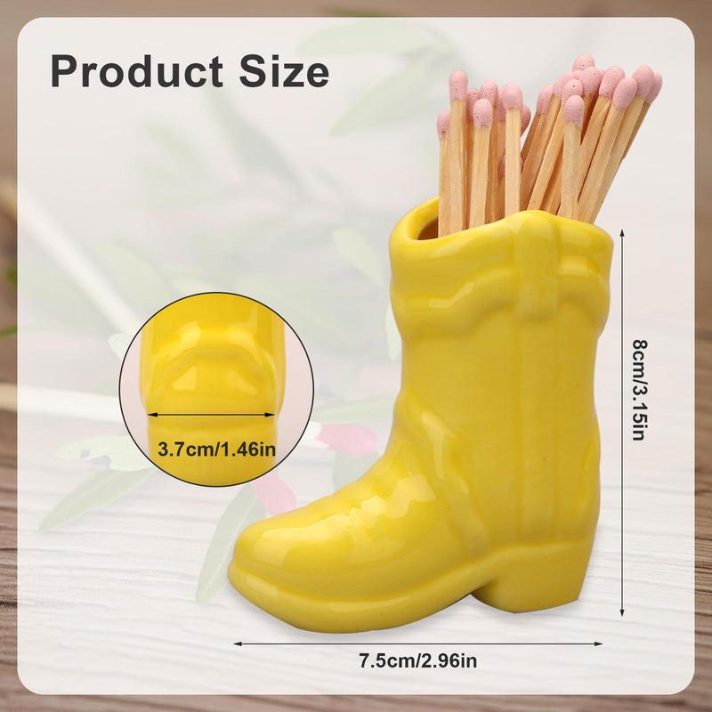 Cowboy Boot Design Candle Match Holder, Creative Ceramic Match Holder, Candle Accessories, Home Decoration for Bathroom Bedroom Kitchen