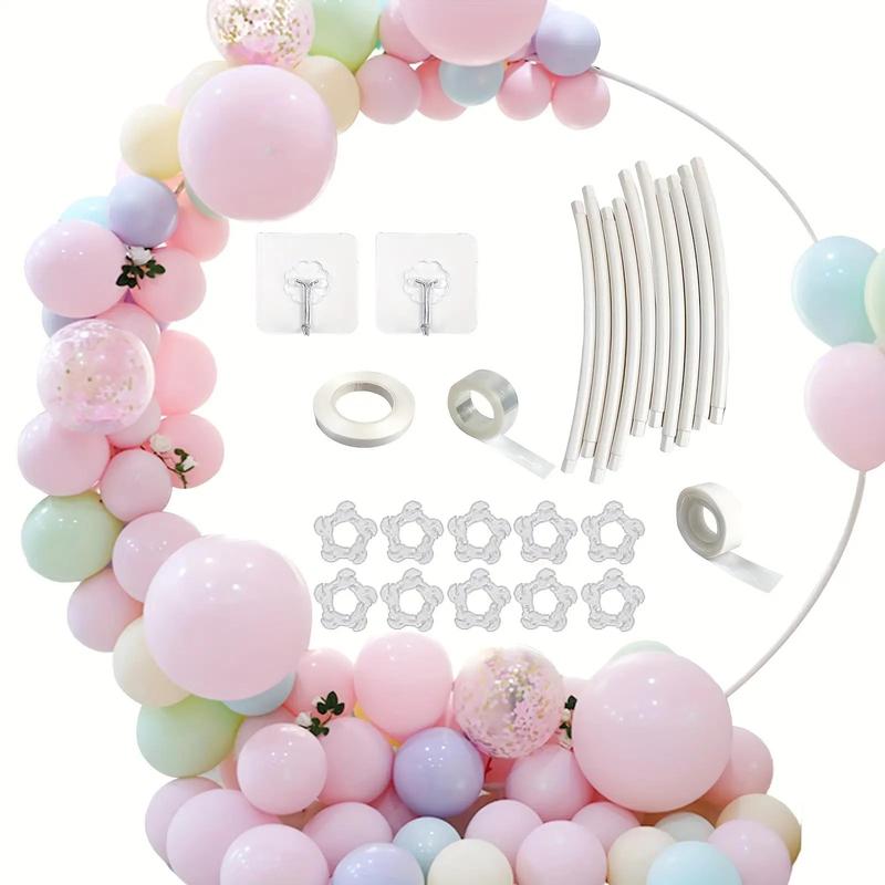 Reusable Round Balloon Arch Stand Frame Kit (1 Set), Including Balloon Arch Frame, Balloon Tool, Romantic Atmosphere Decor, Backdrop Stand Kit for Wedding Birthday Party Decoration