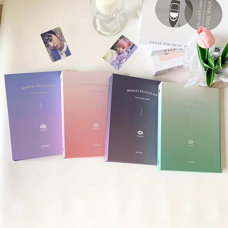 A5 Gradient Photocard Binder 160 Pockets, Korean Pop Photocard Holder Book, Photocard Album, K-Pop Album Photo Card Binder Book, 4 Photo Style Photo Card Album