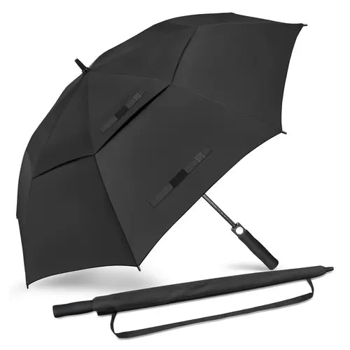 Windproof Waterproof Stick Umbrellas-Large Golf Umbrella Windproof 62 Inch Extra Large, Automatic Open Double Canopy Vented Oversized Adult Umbrella for Rain and Wind.