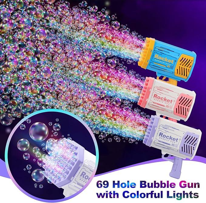 Bubble Machine,69 Holes Bubbles Machine for Adults Kids, Outdoor Toys for Kids Bubble Makers,Gifts for 4-12 Year Old Boys and Girls,Adults Birthday Wedding Party Outdoor Toy .