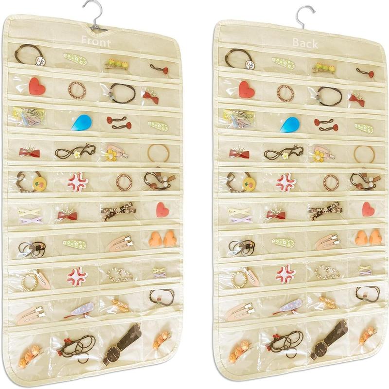 Hanging Jewelry Organizer, 80-pocket Double-sided Jewelry Storage Bag, Jewelry Storage Organizer for Earring Necklace Bracelet Ring