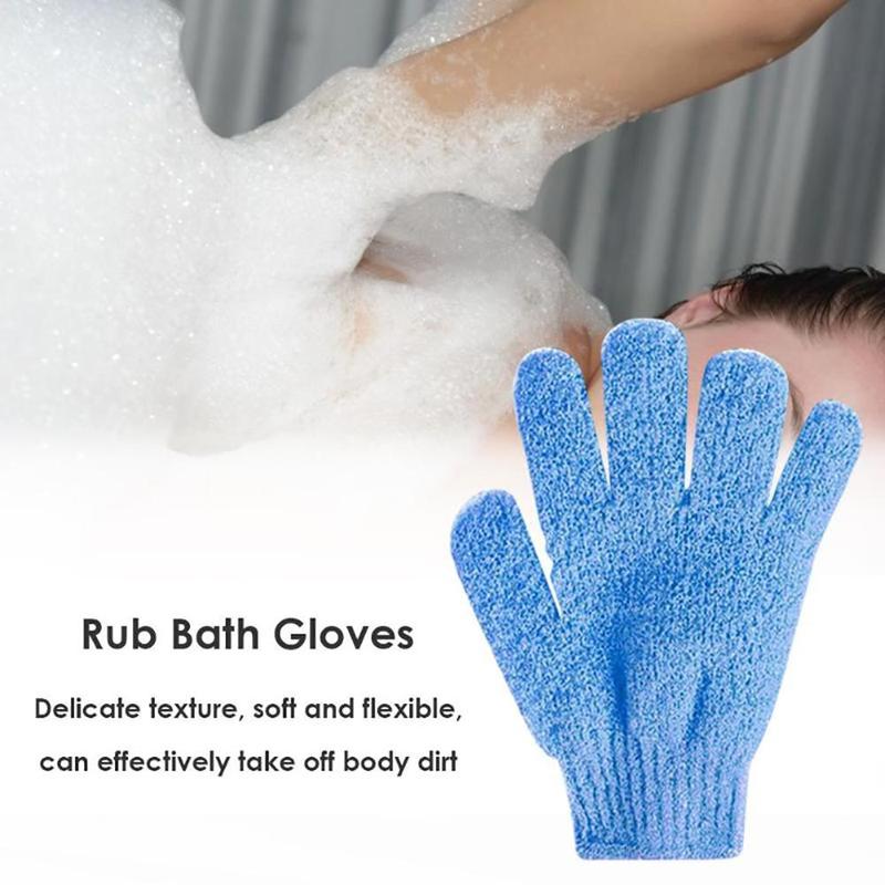 2pcs Nylon Soft Abrasive Resistant Household Cleaning Glove, Back Scrubber Bath Glove, Bathroom Supplies