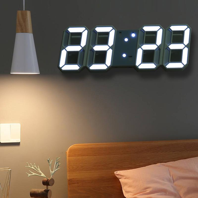 3D LED Clock Digital Alarm Clock Usb Charging Humidity Clocks with 3 Auto Adjust Brightness Levels Electronic Desk Clock for Warehouse Office Home Living Room with 12/24 Hour Display Nightlight Temperature Display Birthday Gifts