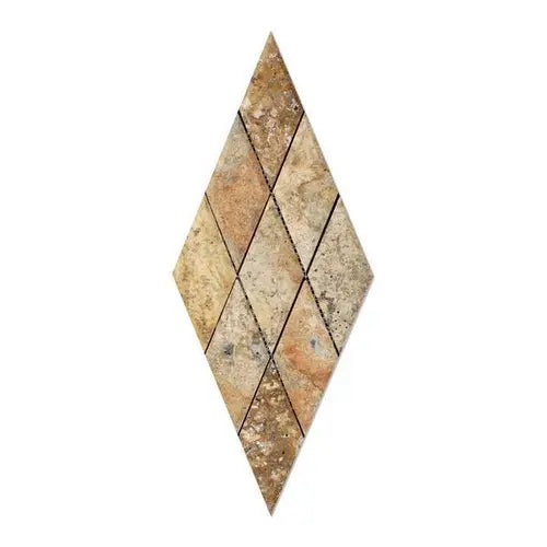 Scabos Travertine 3x6 Diamond Beveled Honed Mosaic Tile Sample