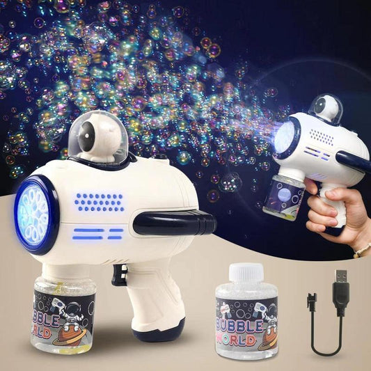 [12DAYS]Bubble Gun Astronaut Style Bubble Makers with LED Lights - Bubble Blower Toy, Perfect for Outdoor Play, Summer Fun and Birthday Parties