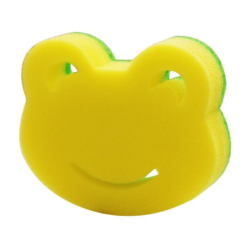 Cartoon Frog Design Oil Absorbing Dish Sponge, 5pcs/set Cute Animal Design Multi-function Kitchen Cleaning Sponge, Cleaning Sponge for Home Use