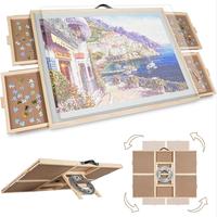 ALL4JIG 2-in-1 Puzzle Board for Adults with Wooden Tabletop, Drawers, Lazy Susan and Cover, Rotating and Tilting Design, Portable and Eco-Friendly