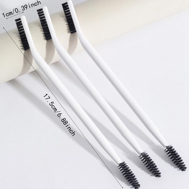 Thin But Stiff Multi-function Dual-ended Eyebrow & Eyelash Brush, 3 Counts Professional Makeup Tools for Women & Girls