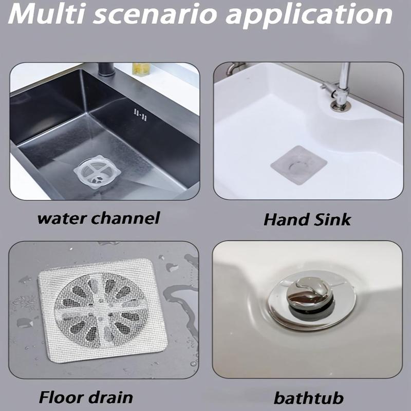 Disposable Self Adhesive Floor Drain Cover, Anti-clogging Filter, Bathroom Kitchen Sink Strainer