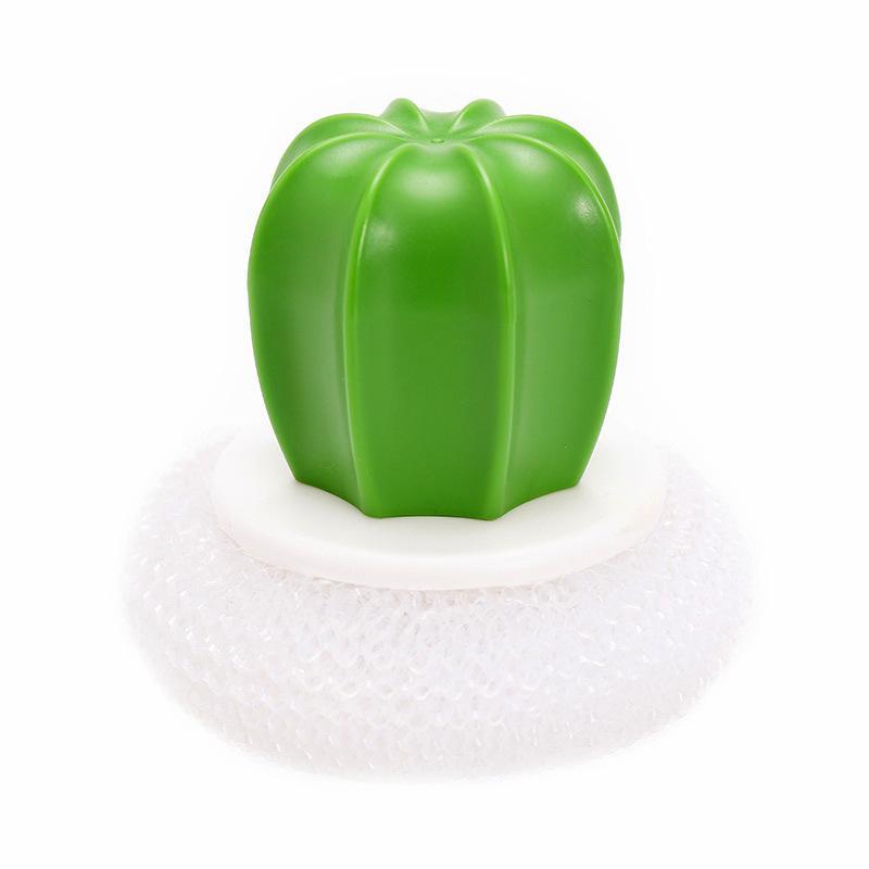 Cactus Shaped Cleaning Brush (1 Piece), Pot Scrubbing Brush With Handle, Kitchen Cleaning Tool