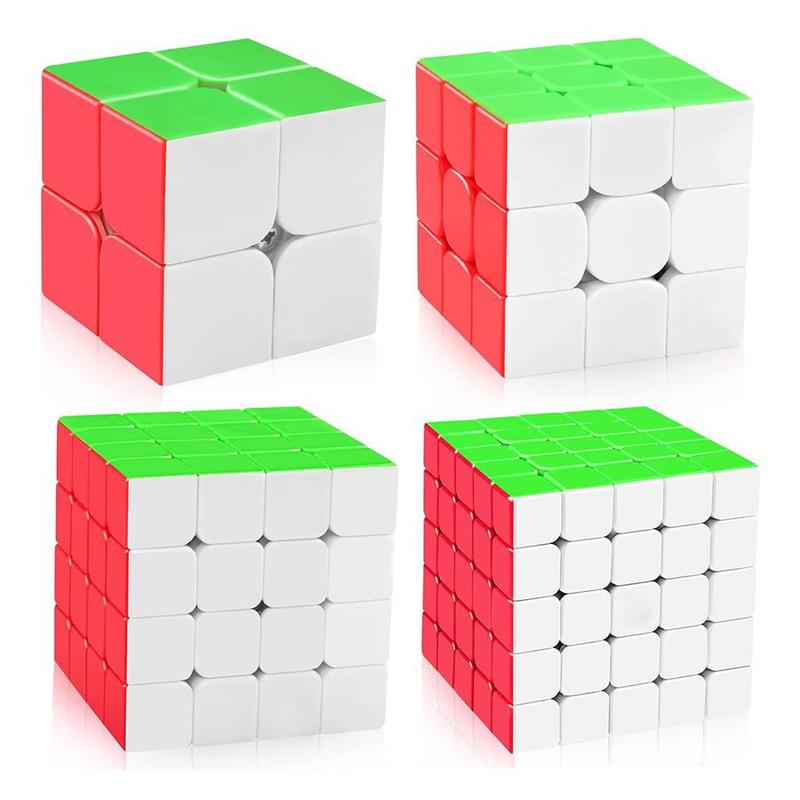 Cube Toy Kit, 4 Counts/set Colorful Cube Toy, 2x2, 3x3,?4x4, 5x5, Develop Intelligence,?Easy Turning and Smooth Play, Enhances Hands-on Ability