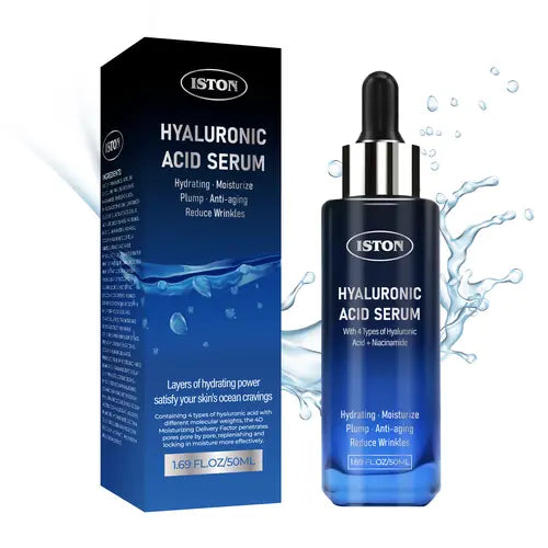 ISTON Hylunaric Acid Serum with Niacinamide & 4 hyaluronic acids of Different Molecular Weights - Hyaluronic Acid Serum for Face Plumping Anti Aging & Hydrating - 1.69 Fl Oz/50Ml