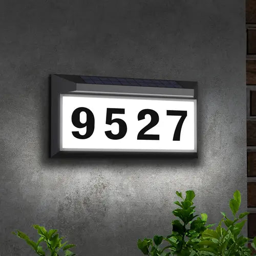 Solar Address Sign, Lighted Address Plaque Outdoor Waterproof, Illuminated Address Numbers, House Numbers for Outside