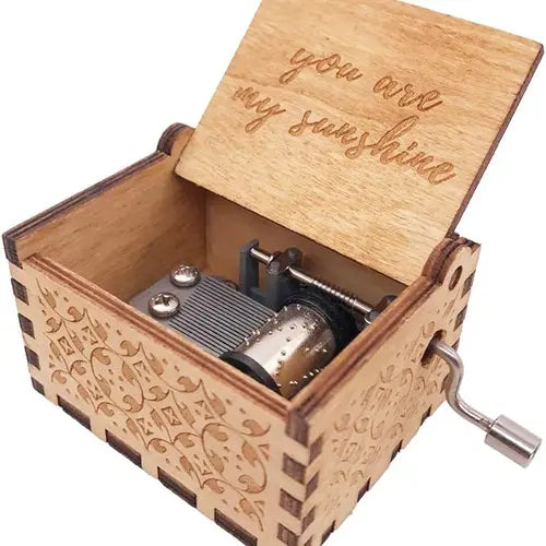 Gift for Mom Dad Son Daughter, You are My Sunshine Music Box Laser Engraved Wood Vintage Music Boxes Unique Gift for Mother's Day/Father's Day/Birthday/Christmas