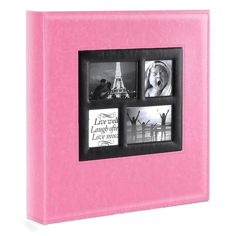 Large Capacity Photo Album, Leather Cover Wedding Family Photo Album, Holds 500 Horizontal and Vertical Photos