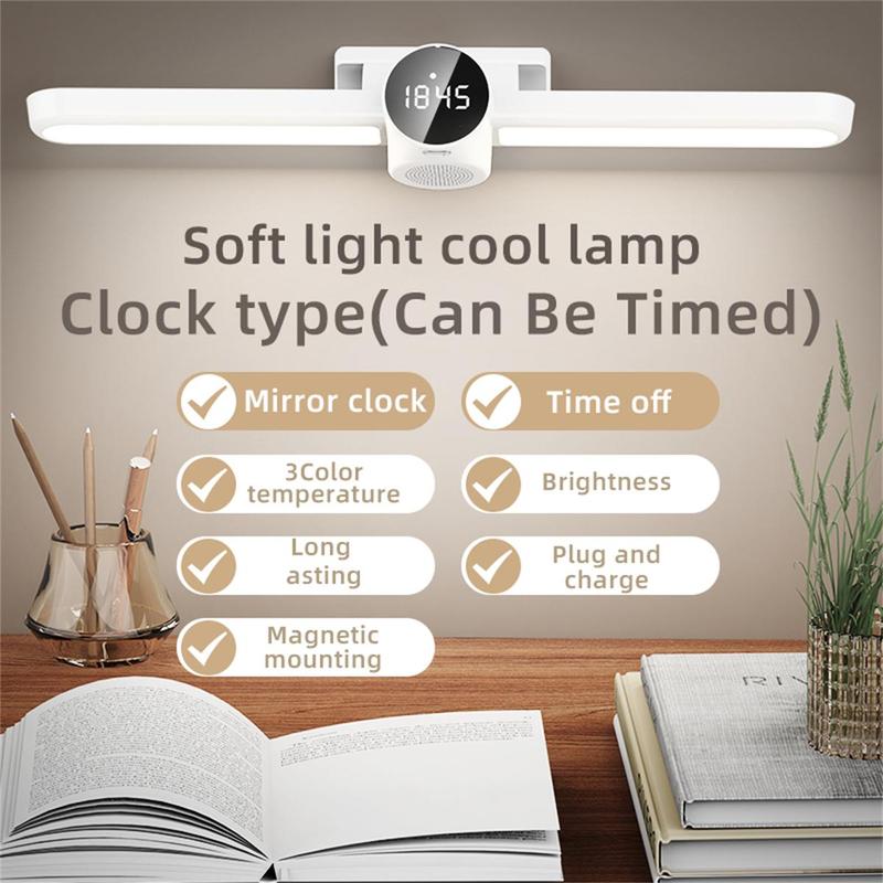 LED Night Light, Rechargeable Clock, Dimmable LED Night Light, Alarm Clock for Bedroom, Study Room, Living Room