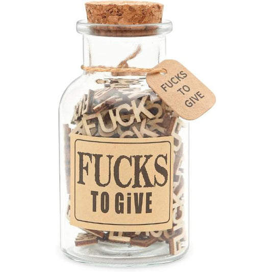 Fucks to Give, Jar of Fuck Funny Gift for Chrismas Valentine's Day Birthday Holiday Anniversary,Gag Gift Fucks Wooden Cutouts Letter Piece. Unisex