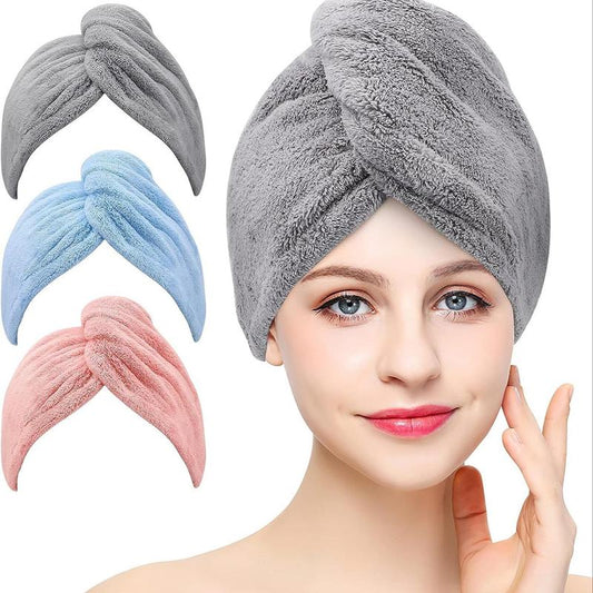 3pcs Reusable Soft Hair Towel, Quick Dry Hair Cap, Water Absorbent Hair Towel for Women