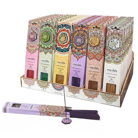 Mandala Incense Sticks - Incense - Rose, Jasmine, Sandalwood, Lavender, Patchouli and Vanilla -  Fragrance Pack Scent Perfume Scented Aroma Freshener