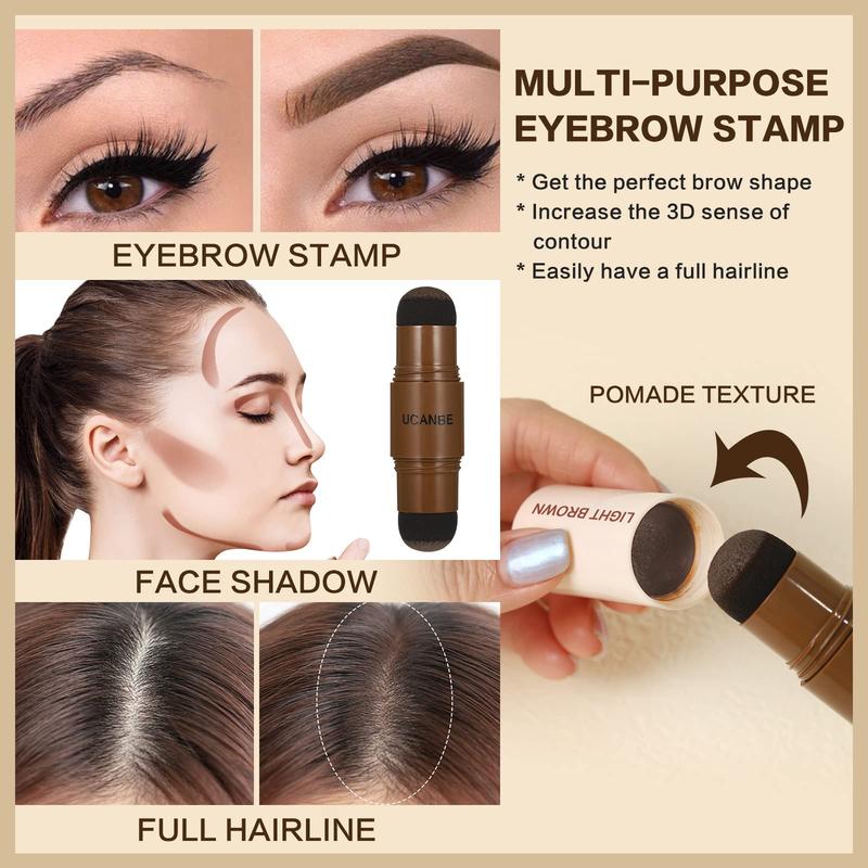 UCANBE 25PCS Eyebrow Stamp Stencil Kit With Dual-Color Eyebrow Stamp Pomade,20 Reusable Eyebrow Stencils,Finising Powder,Brush,Eyebrow Razor,Zipper Pouch,Waterproof Eye Brow Stamping and Shaping Kit