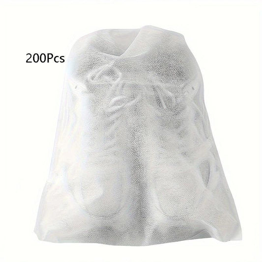 Disposable Shoe Cover, 200pcs Non-woven Breathable Dust-proof Bag Shoes with Rope, Suitable for Home Moving Travel Outdoor Office Dormitory Hotel Salon