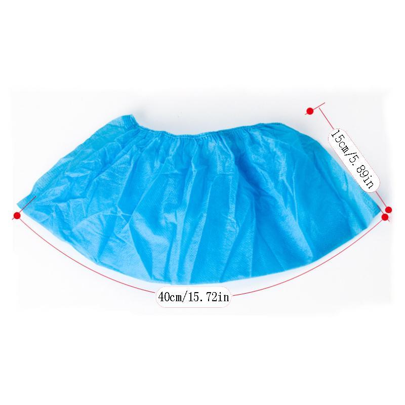 100pcs Solid Color Disposable Shoe Cover, Non-woven Fabric Non-slip Boot Cover For Home Indoor & Outdoor Activities