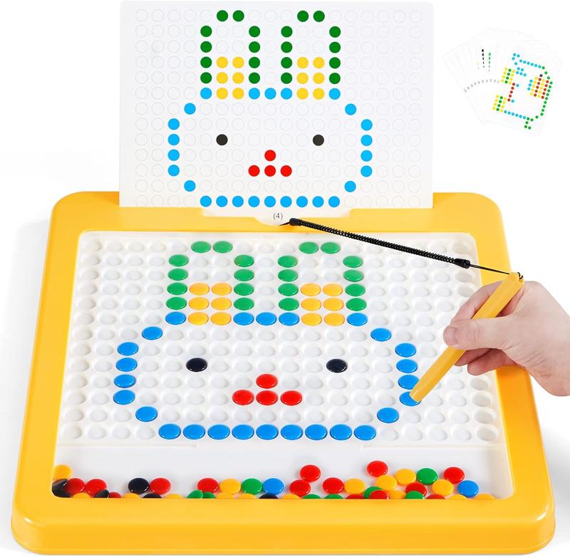 Magnetic Drawing Board,Magnetic Educational Preschool Toys for Kids,12 Inch Large Doodle Board for Magnetic Dot Art Travel Toys