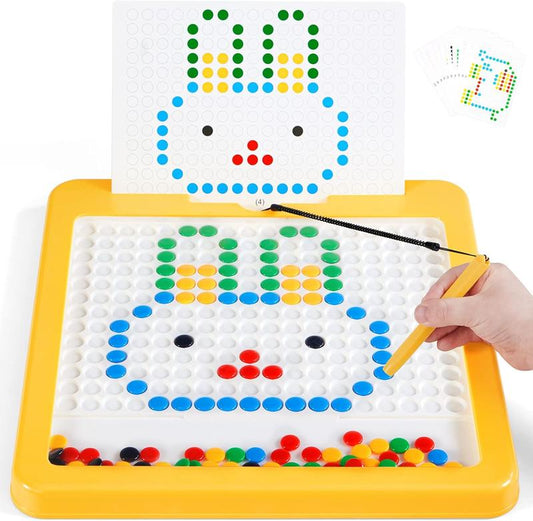 Magnetic Drawing Board,Magnetic Educational Preschool Toys for Kids,12 Inch Large Doodle Board for Magnetic Dot Art Travel Toys