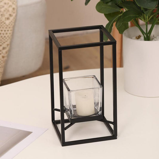 Metal Candle Holder, 1 Count Modern Simple Geometric Hollow Design Candle Stand, Candle Holder for Party Wedding Decoration