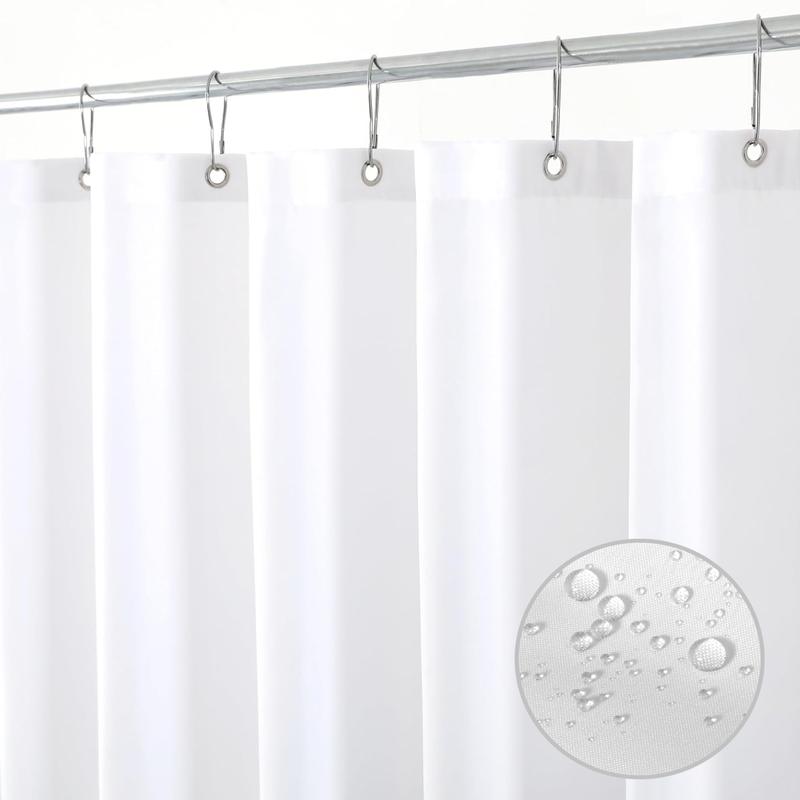 Bathroom shower curtain liner with snap-in fabric lining set, PEVA Heavy Duty Shower Curtain with Anti-Rust Grommets - Odourless & Compatible with Standard Showers - Hotel Style, Waterproof & Washable, Premium PEVA with Anti-Rust Grommets - 70x72