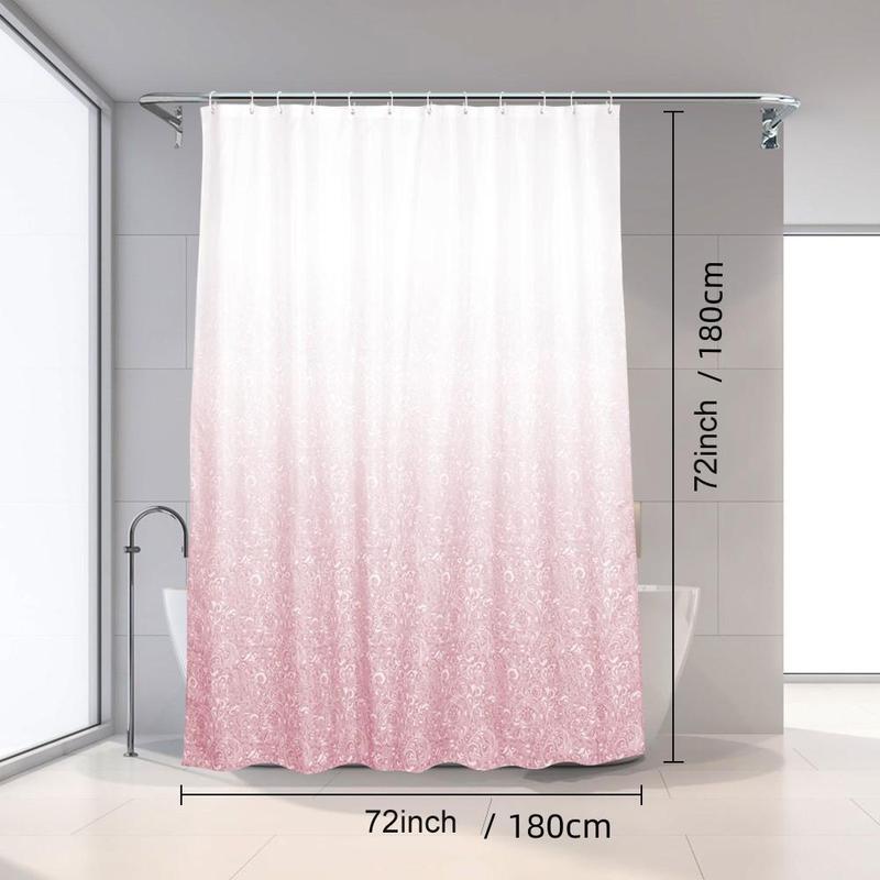 Gradient Color Shower Curtain, Waterproof Shower Curtain with 12 Hooks, Bathroom Supplies for Home Use